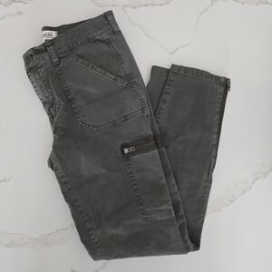 Madewell Green Pants with Zipper Detail